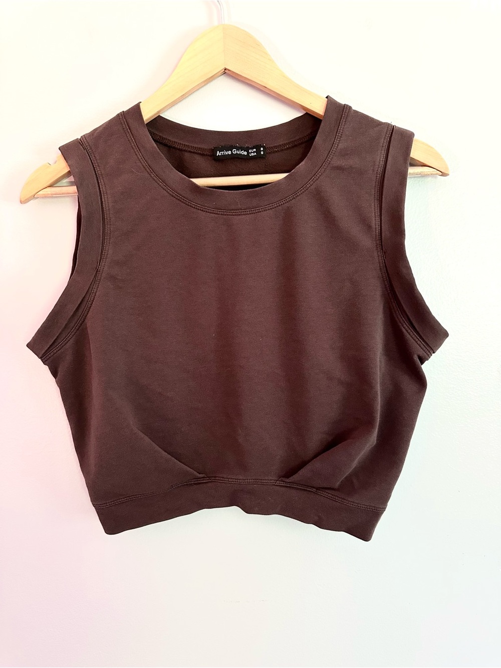 Brown Sleeveless Crop Top